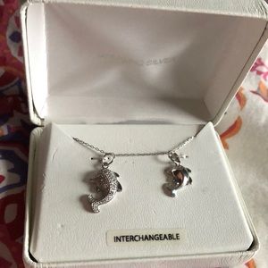 💜HP💜 Sterling Silver Interchangable Dolphin Necklace